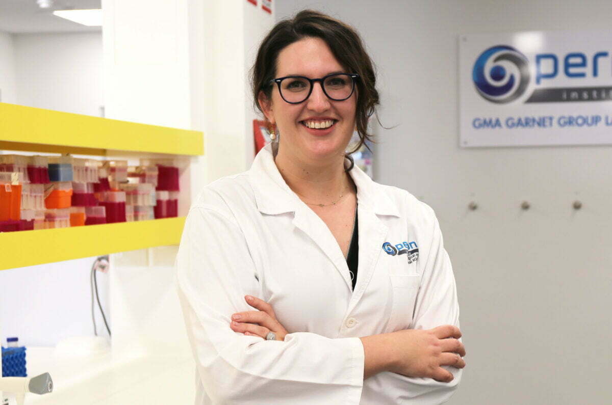 Dr Belinda Kaskow in the Perron Institute lab