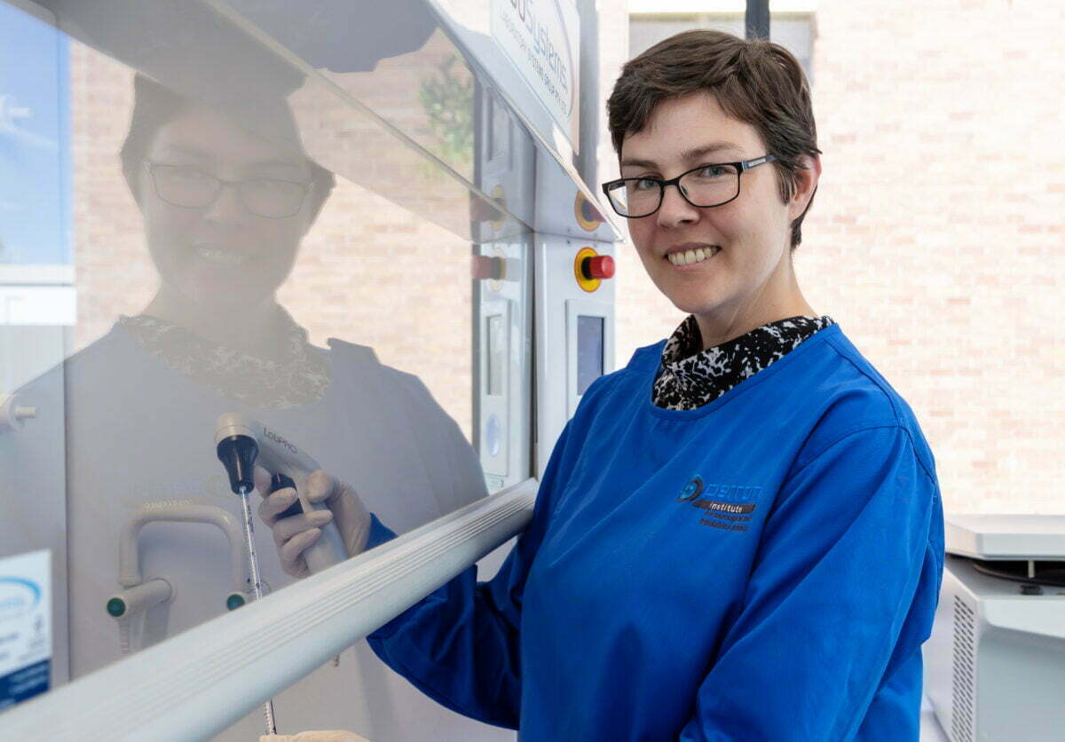 Dr Sarah Rea in the Perron Institute lab