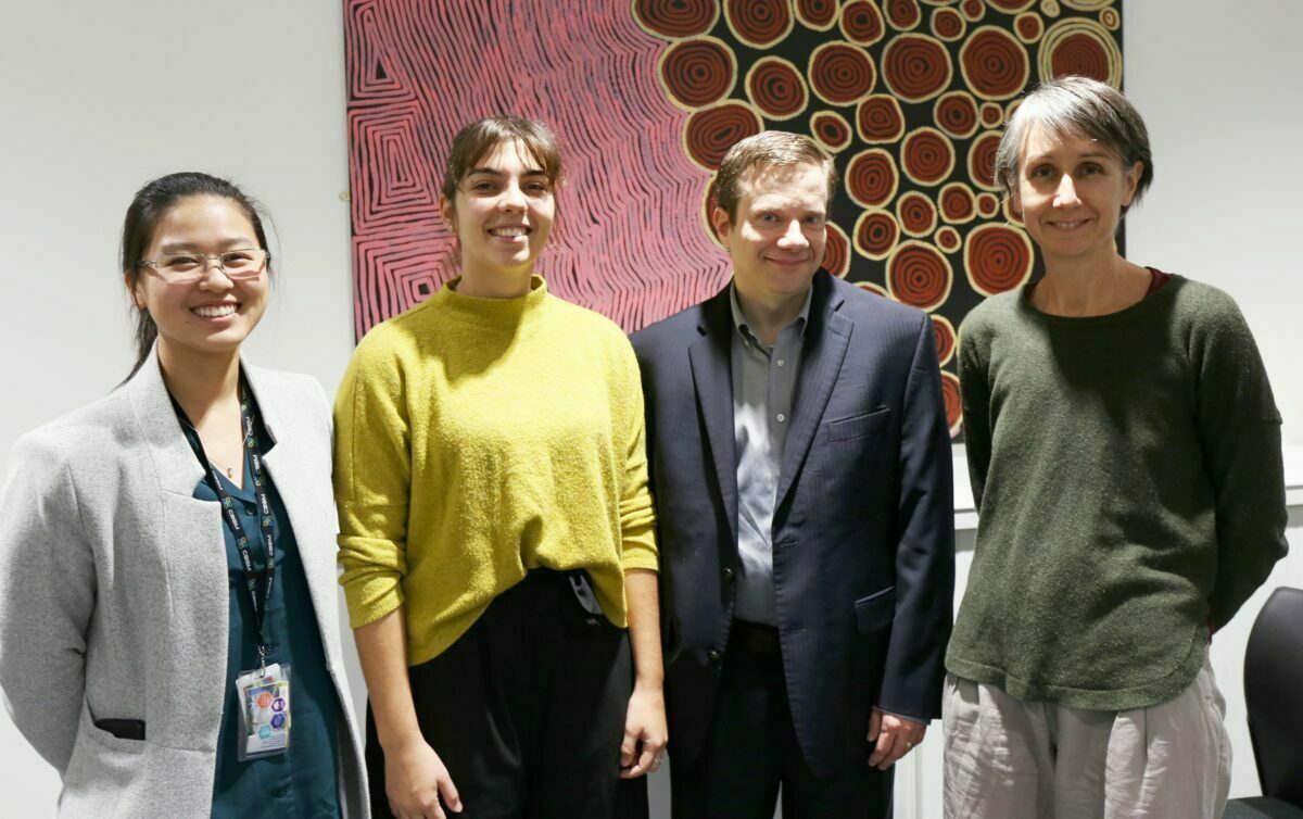 Paul Croarkin visits Perron Institute 2019 with session chairs and Jenny Rodger