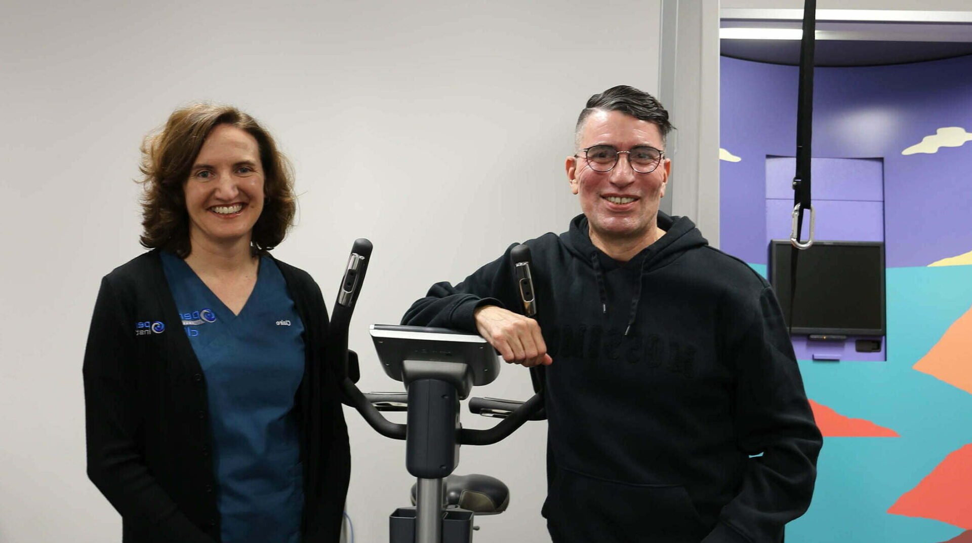 Shane and Claire in the Perron Institute clinic