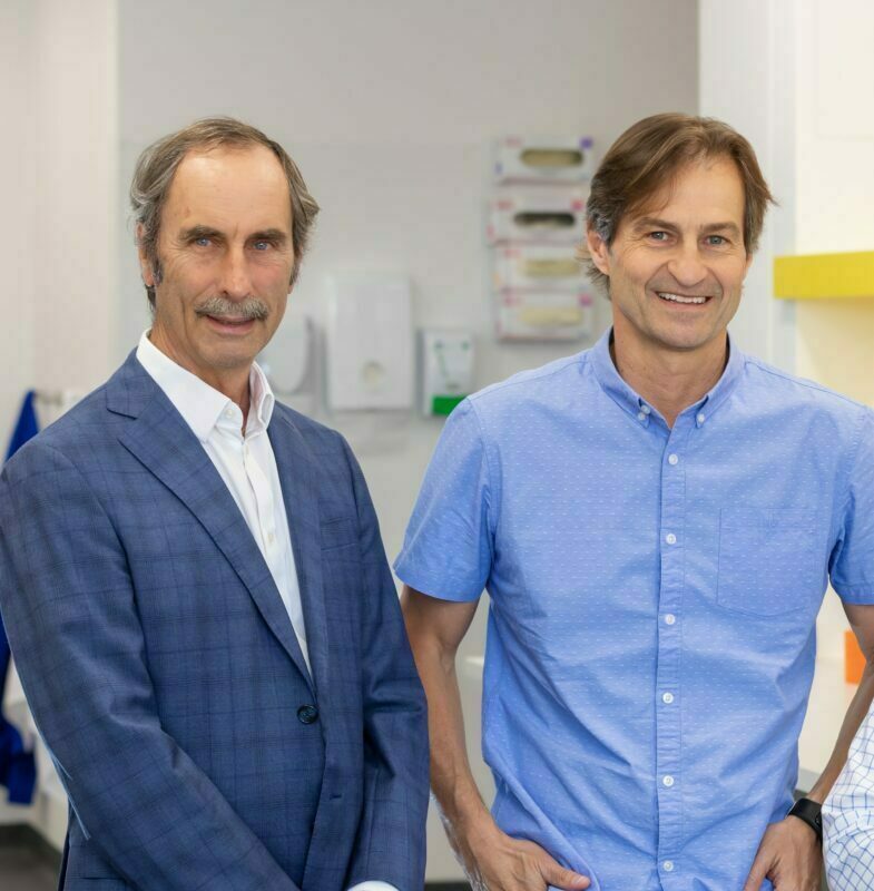 First clinical trial for WA-developed stroke therapy now underway 1 Prof Neville Knuckey and Prof Bruno Meloni in the Perron Institute lab