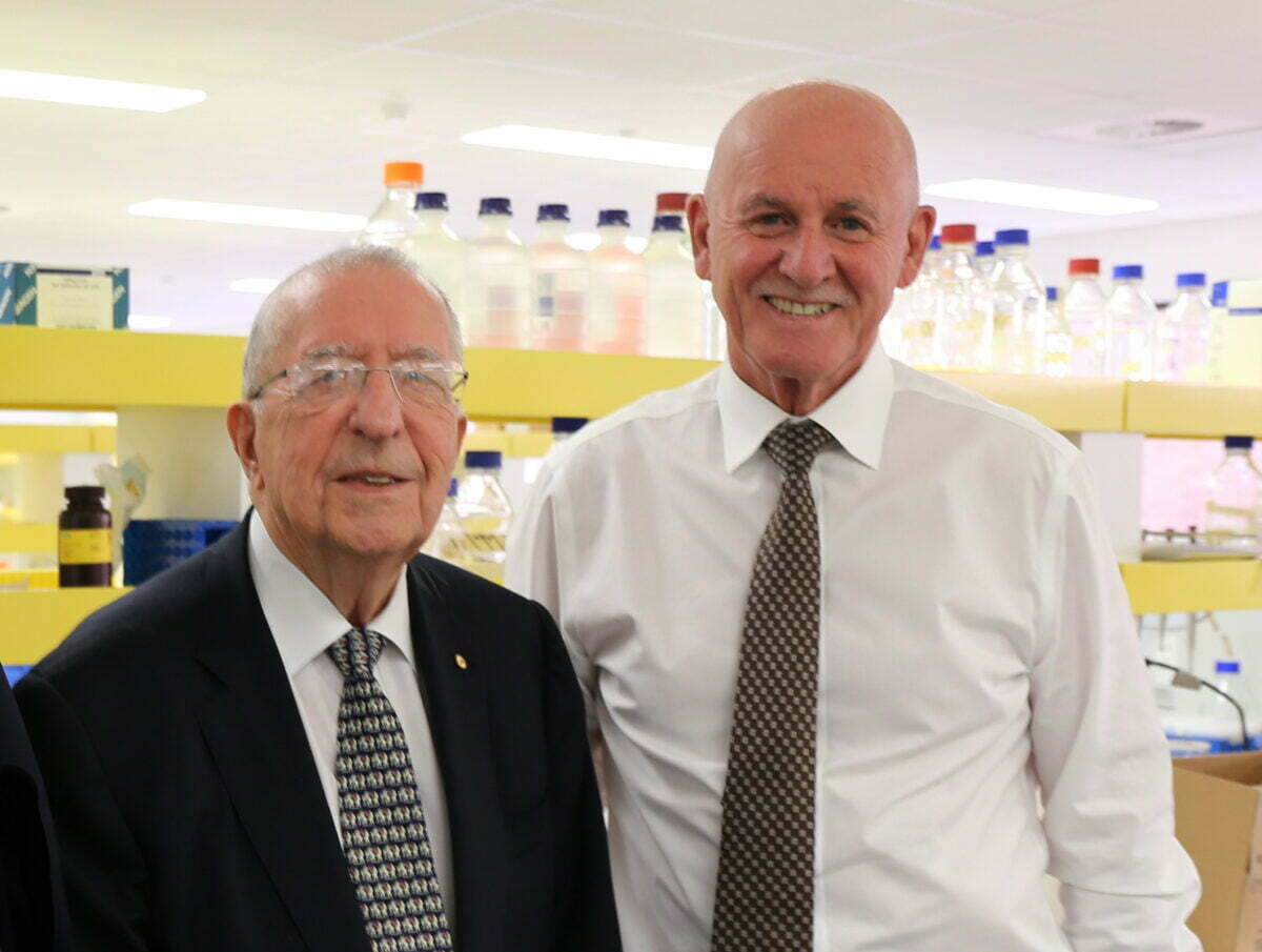 Prof Bryant Stokes and Steve Arnott in the Perron Institute lab