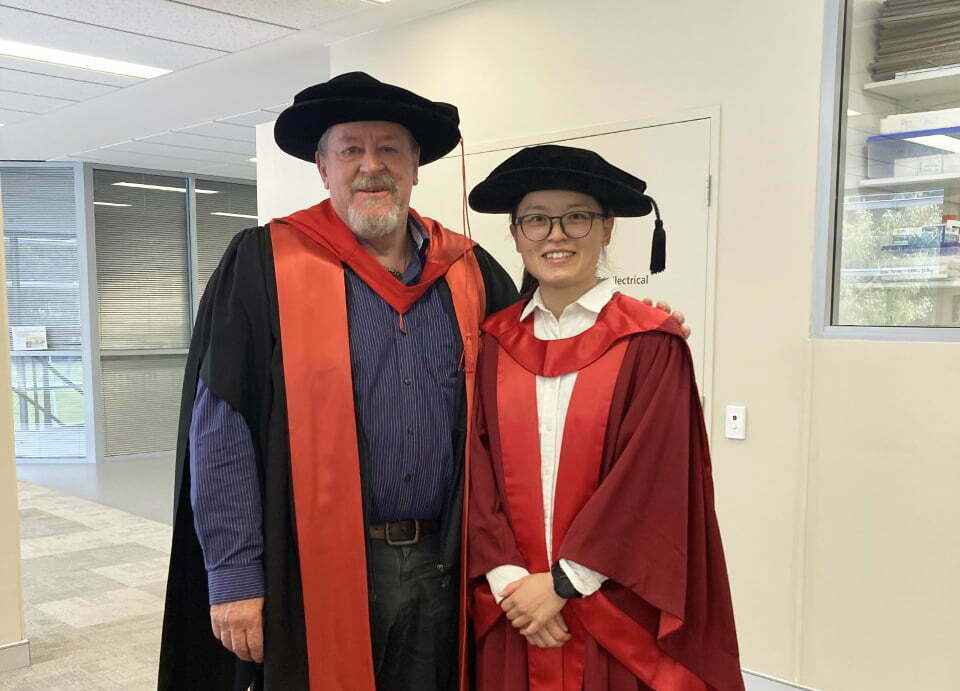 Dr Di Huang graduation photo with Prof Steve Wilton w