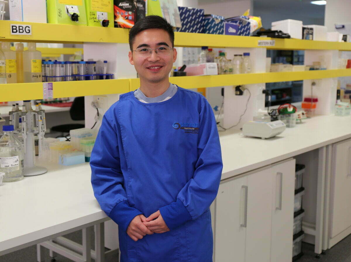 Dr Jun Yuan in the Perron Institute lab