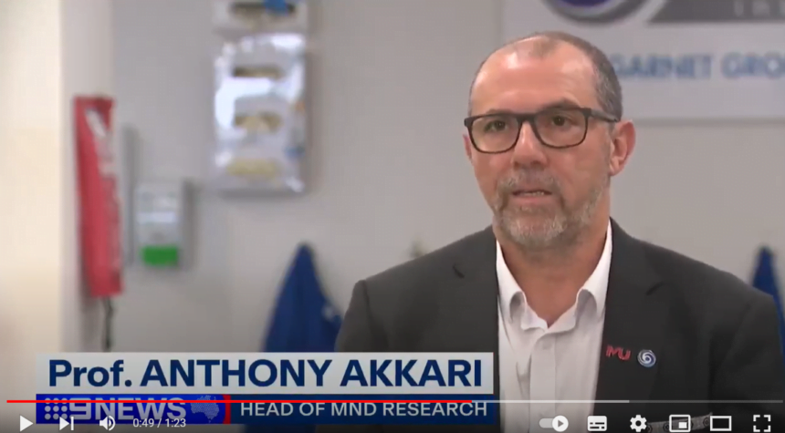 Channel Nine News – FightMND in WA – Bec Daniher, Mike Hussey and Prof Anthony Akkari