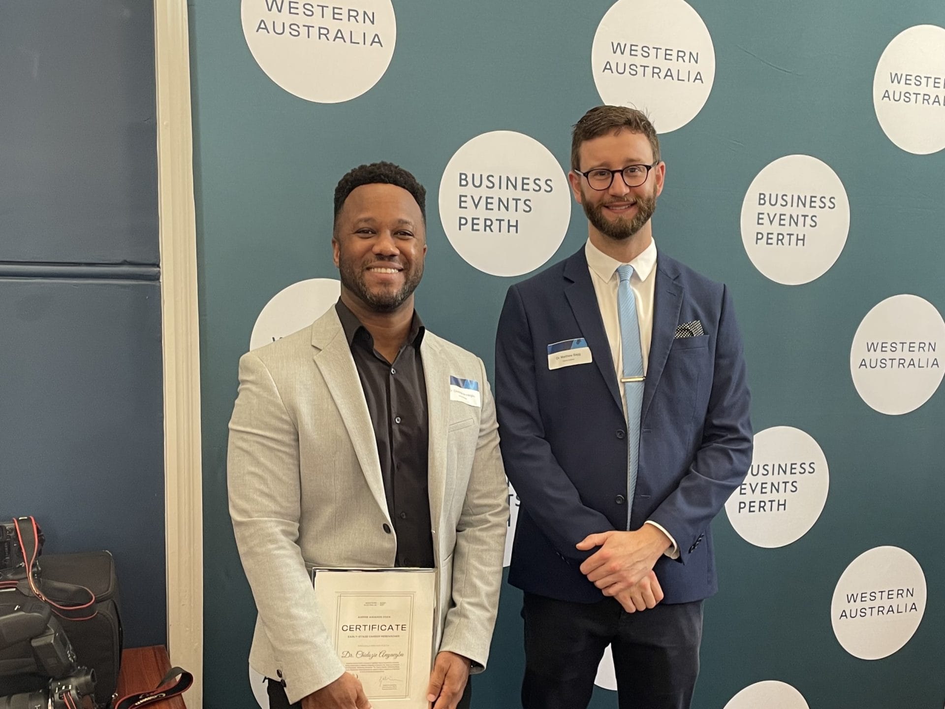 Dr Chidozie Anyaegbu and Dr Matthew Bagg Aspire Awards 2024