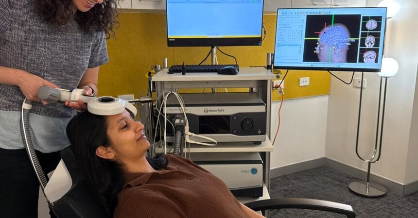 TMS machine on patient JPG
