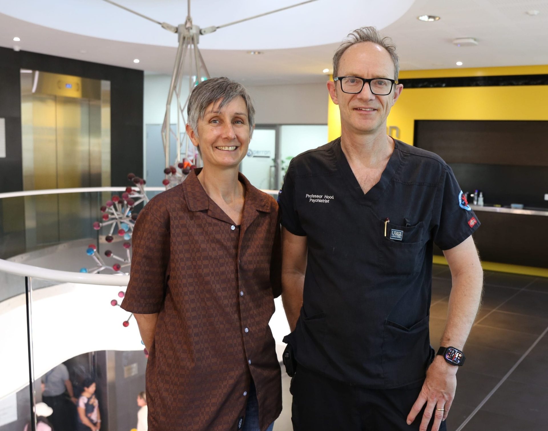 L-R Prof Jenny Rodger and Prof Sean Hood at the Perron Institute